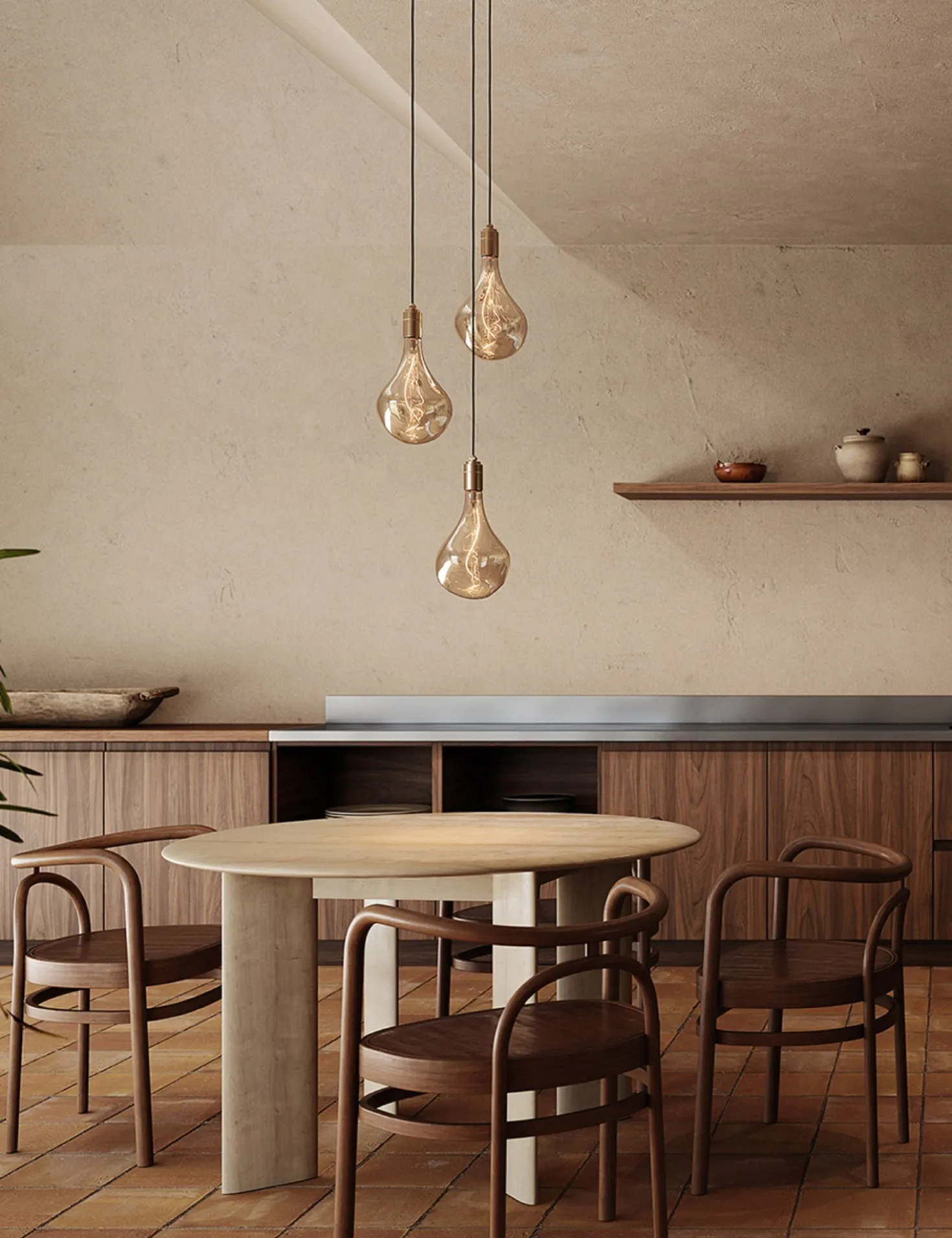 Triple Pendant Light with Voronoi II by Tala
