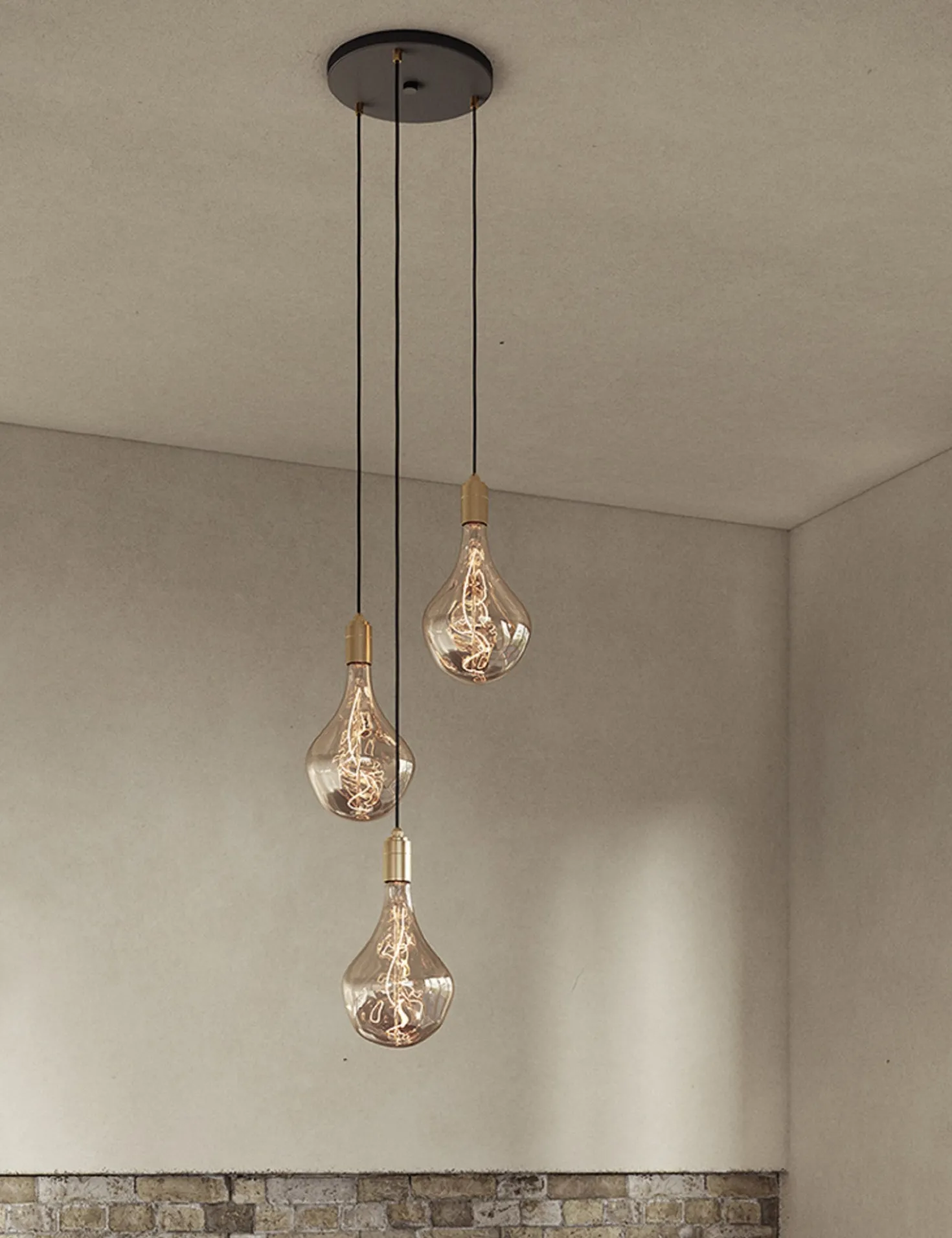 Triple Pendant Light with Voronoi II by Tala