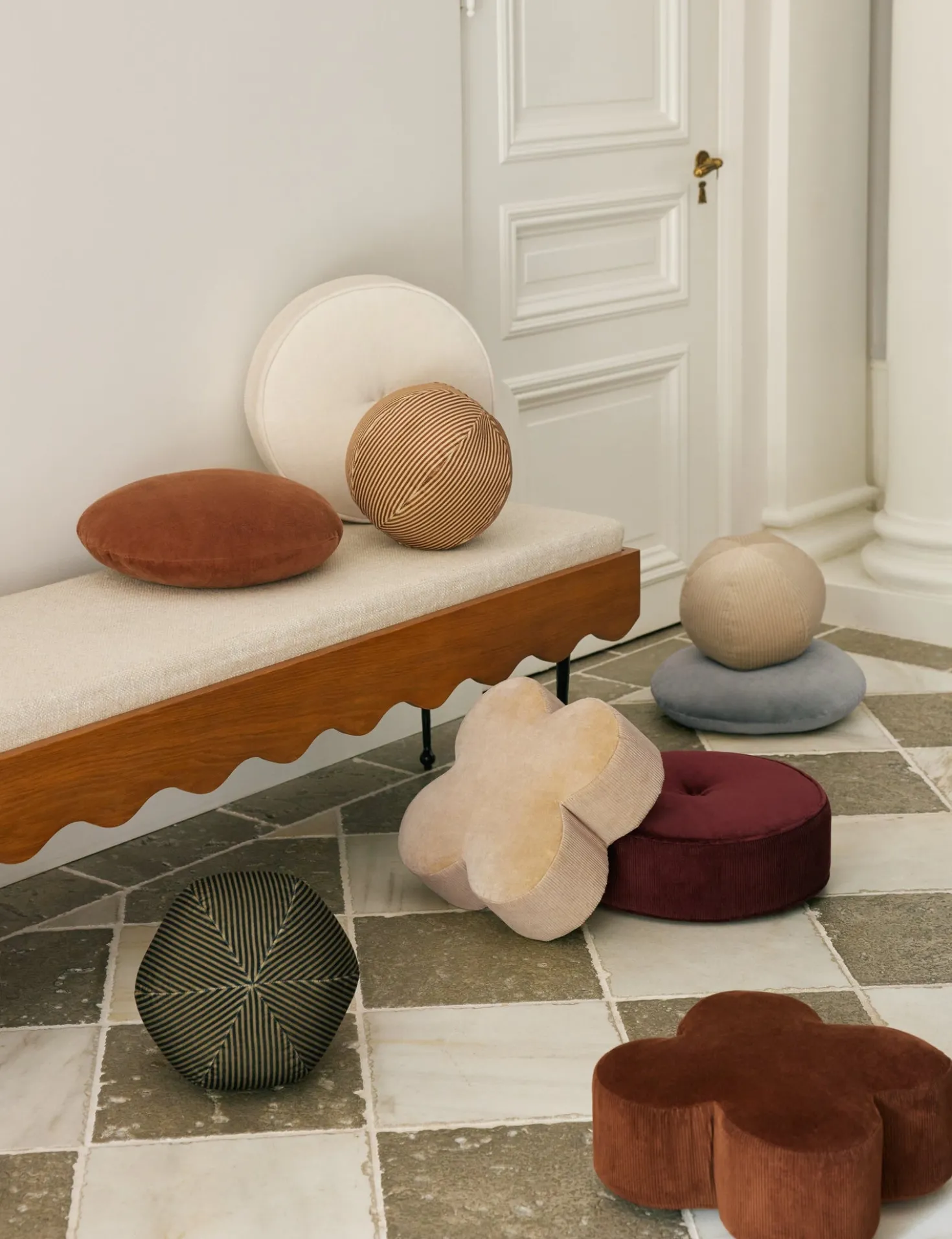 Velvet Round Pillow by Sarah Sherman Samuel