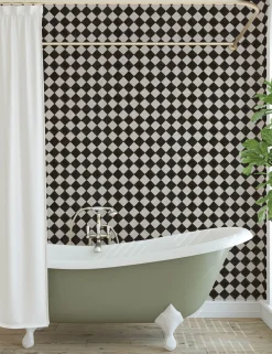 Vintage Check Textured Peel + Stick Wallpaper by Jeremiah Brent