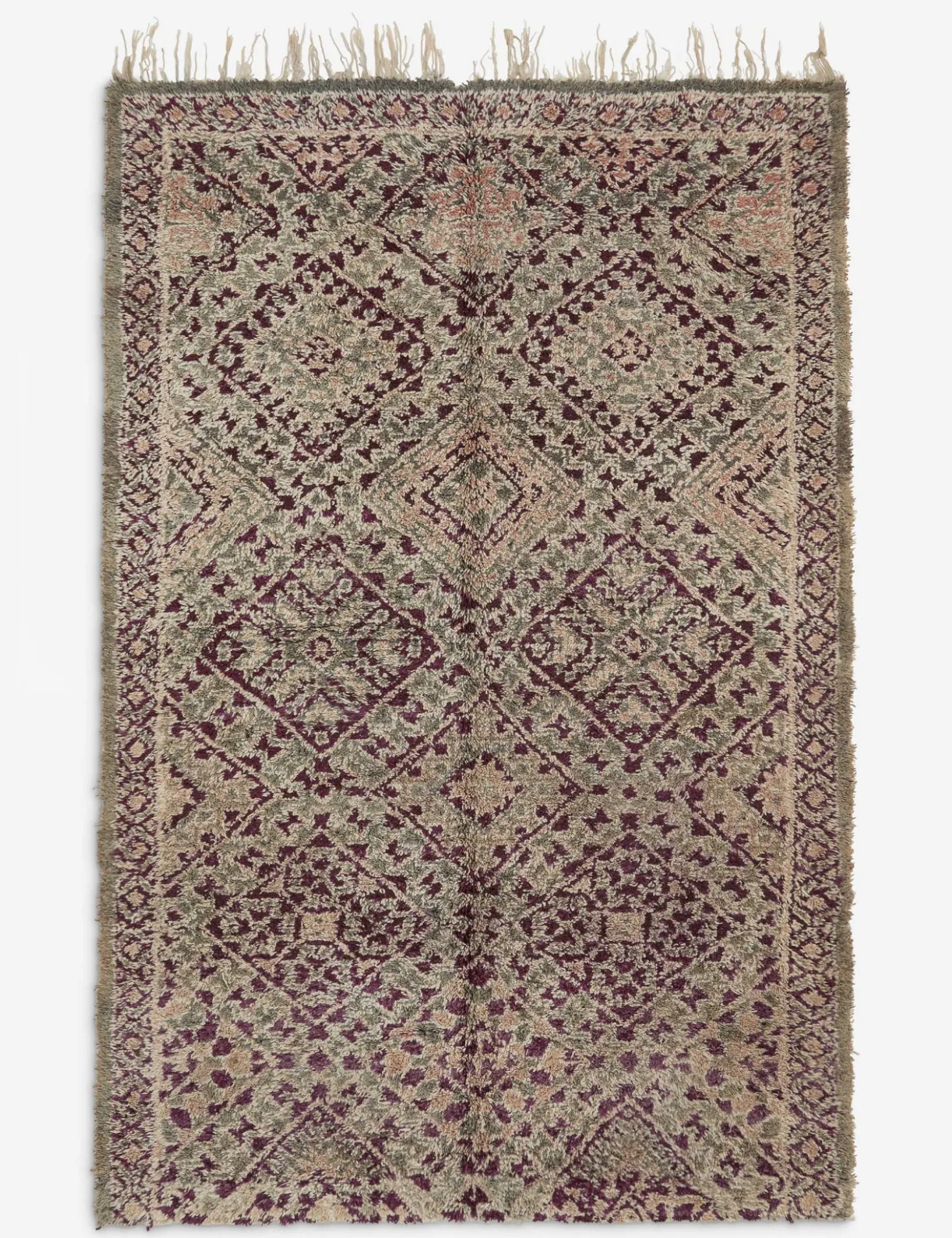 Vintage Moroccan Hand-Knotted Wool Rug No. 37, 6'8" x 10'4"