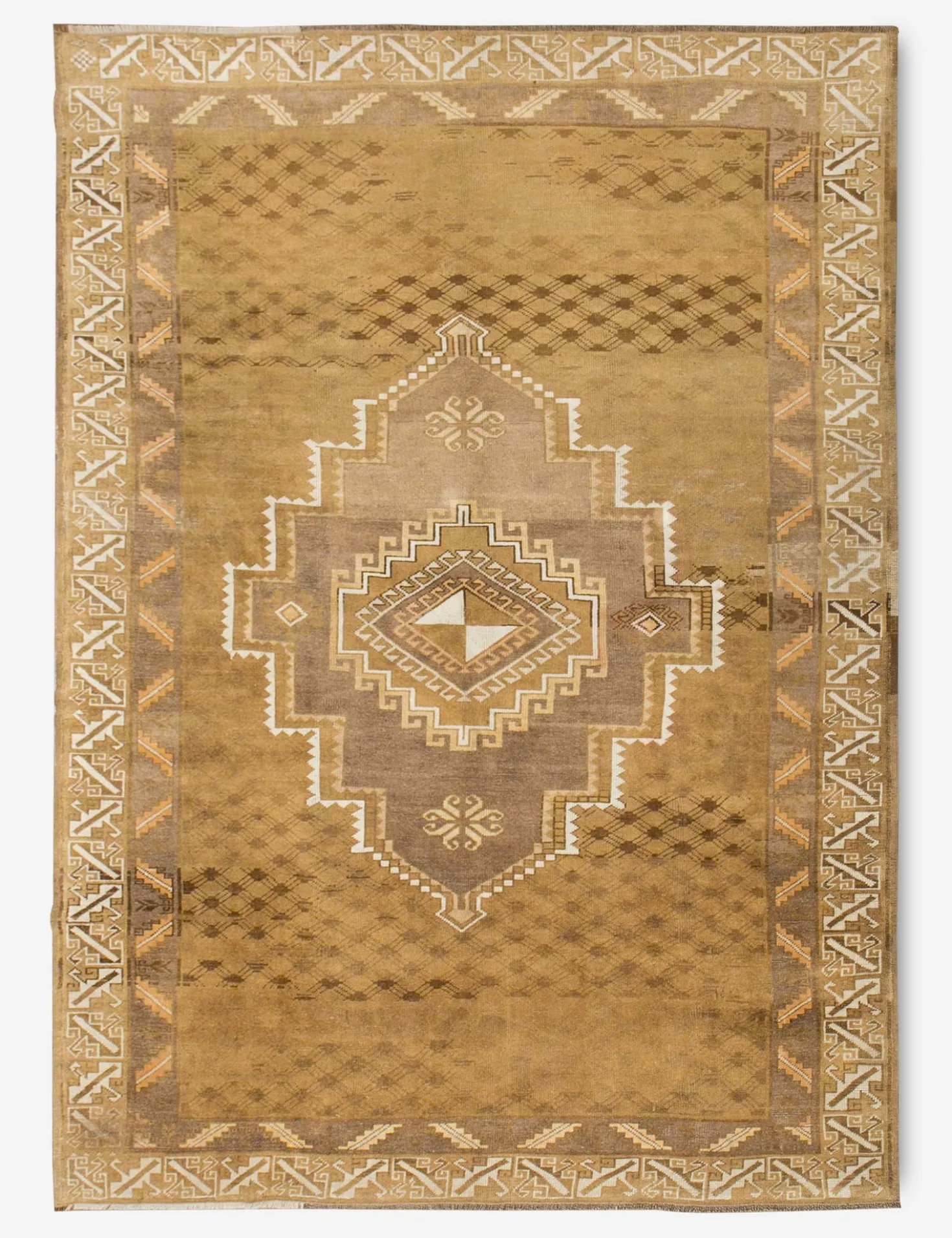 Vintage Turkish Hand-Knotted Wool Rug No. 385, 7' x 10'10"