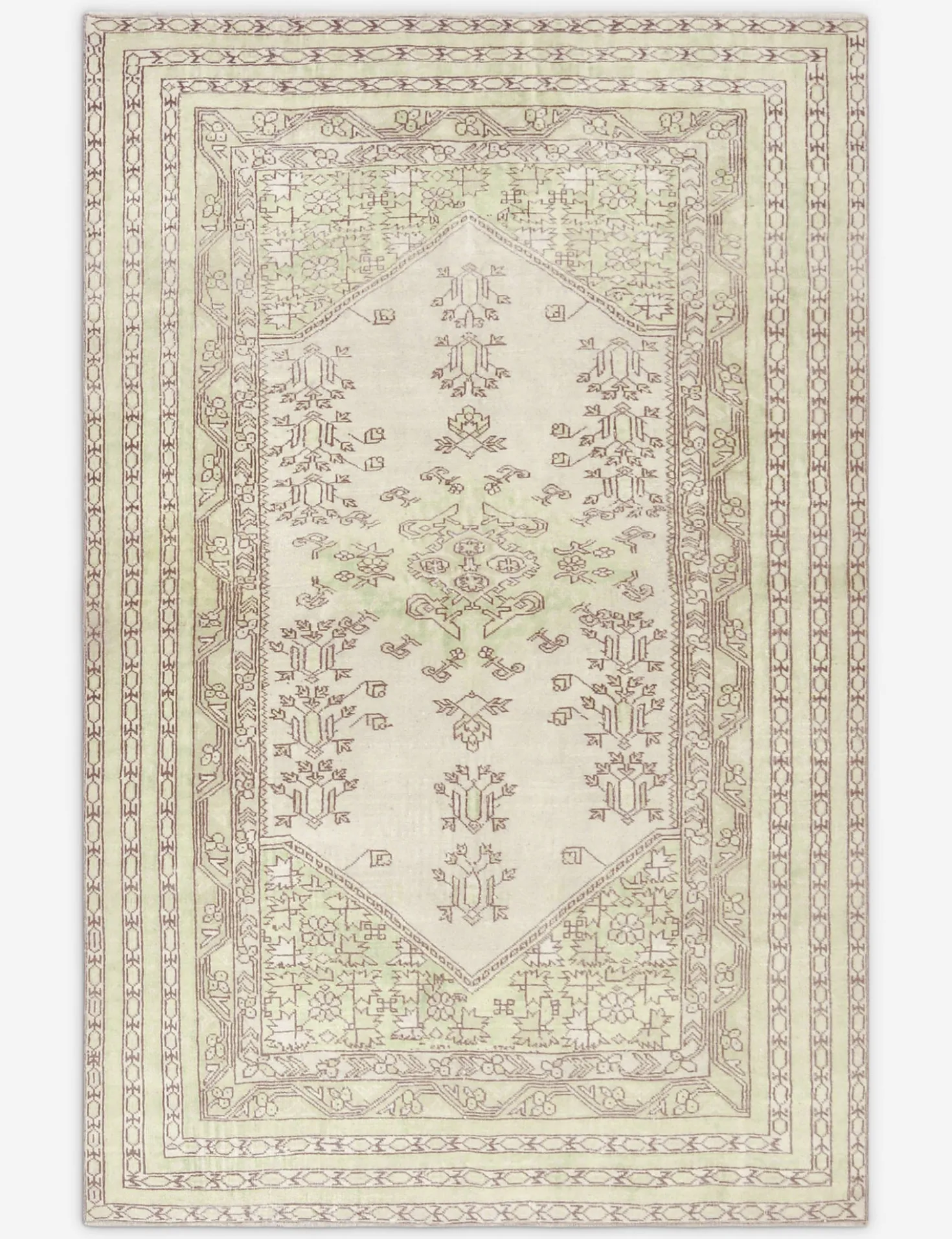 Vintage Turkish Hand-Knotted Wool Rug No. 421, 4'8" x 7'