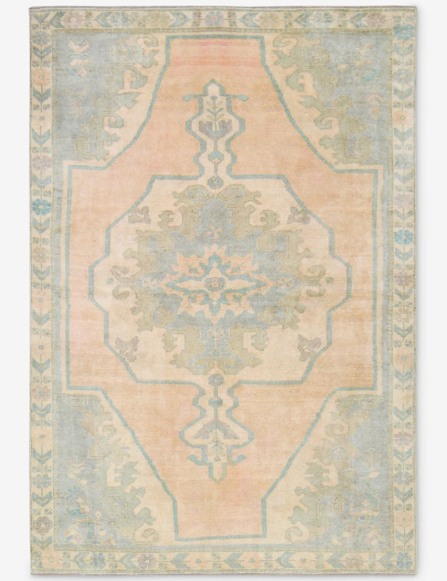 Vintage Turkish Hand-Knotted Wool Rug No. 471, 5' x 7' 5"