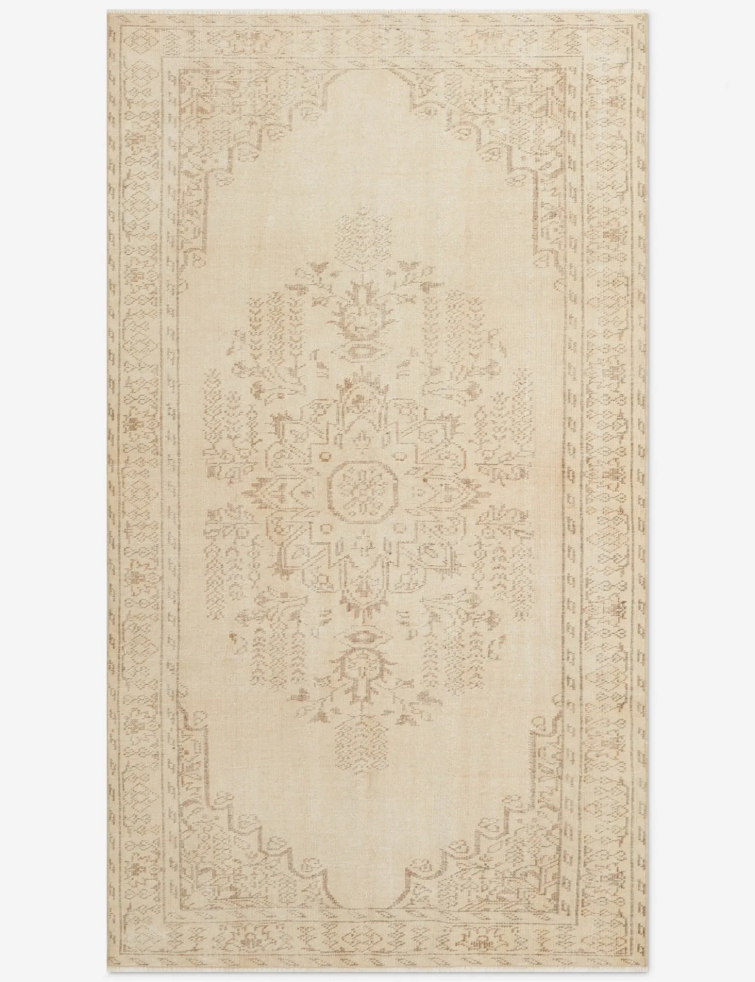 Vintage Turkish Hand-Knotted Wool Rug No. 327, 5'3" x 9'5"