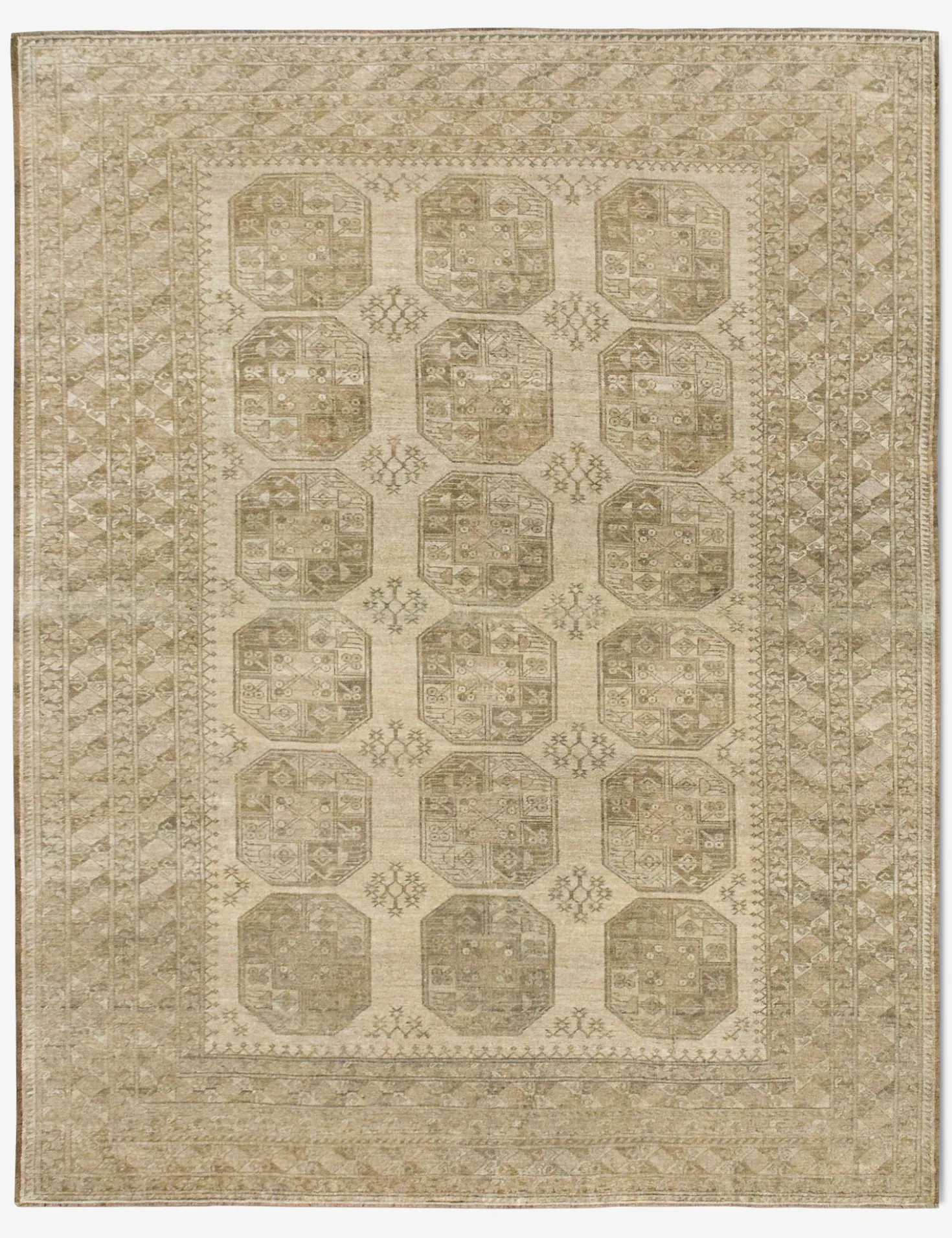 Vintage Turkish Hand-Knotted Wool Rug No. 444, 7'5" x 9'10"