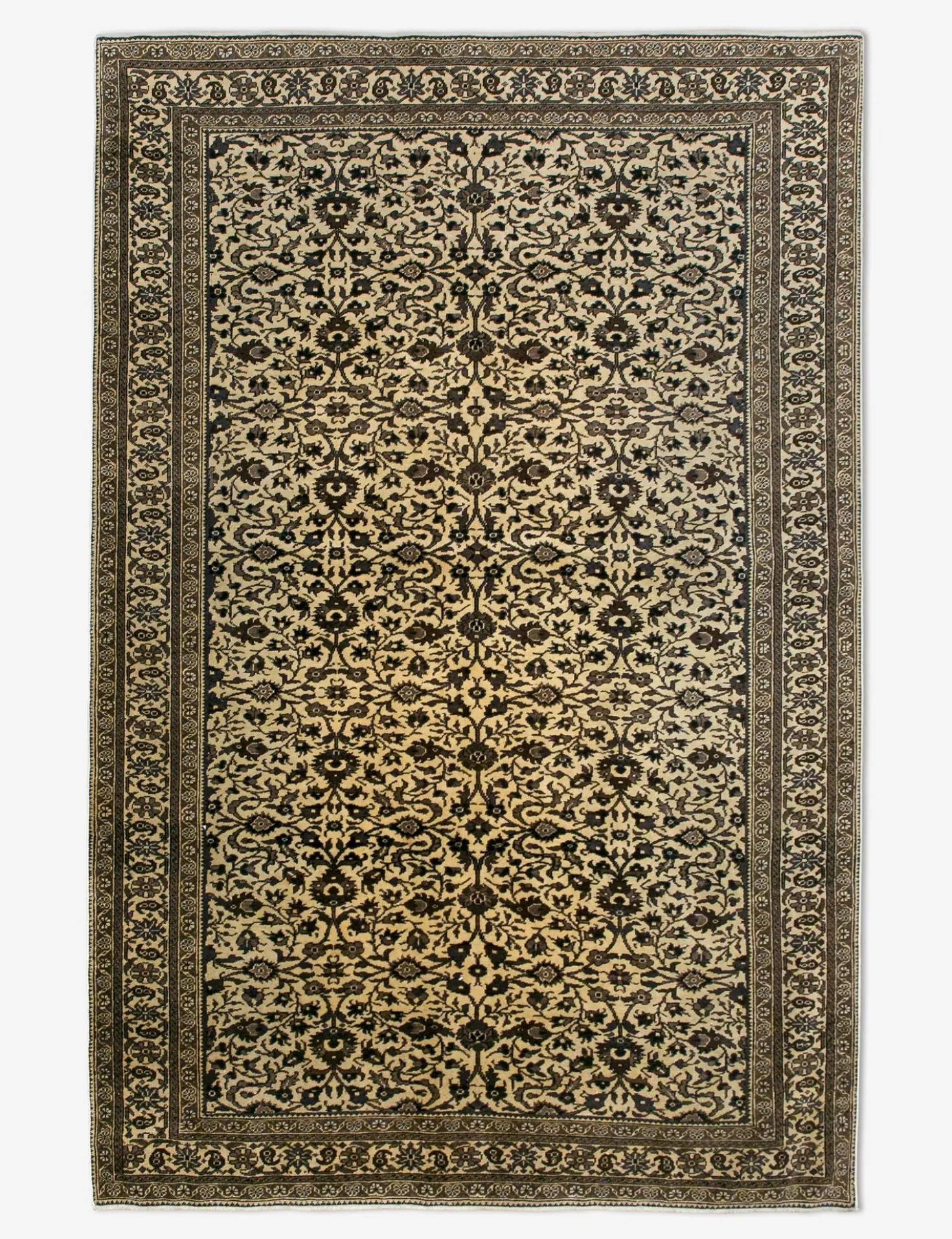 Vintage Turkish Hand-Knotted Wool Rug No. 458, 4'11" x 7'3"