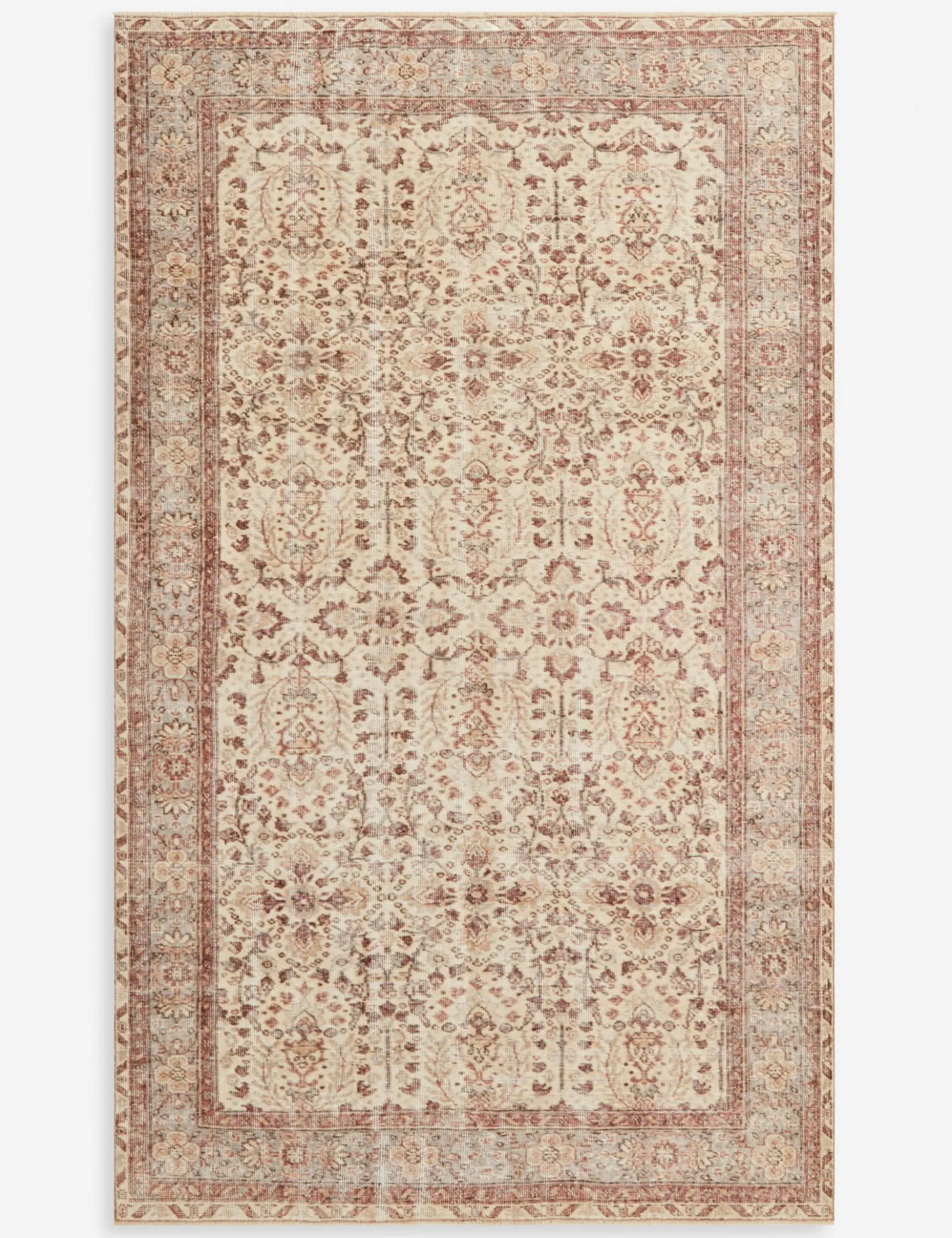 Vintage Turkish Hand-Knotted Wool Rug No. 295, 5'4" x 8'12"
