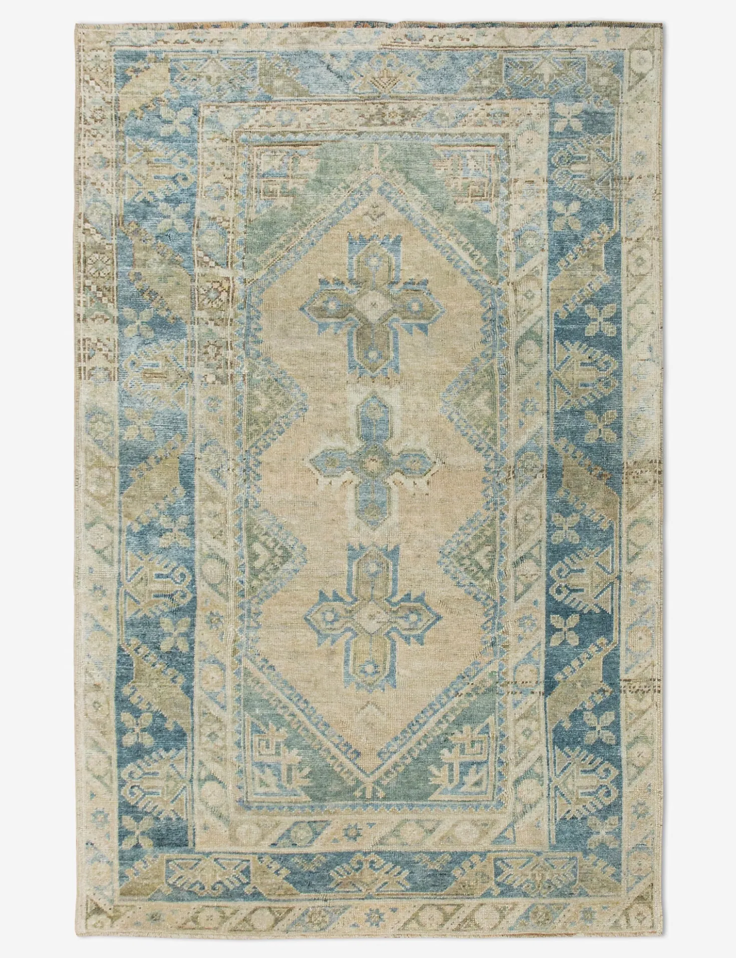 Vintage Turkish Hand-Knotted Wool Rug No. 459, 4'4" x 6'7"
