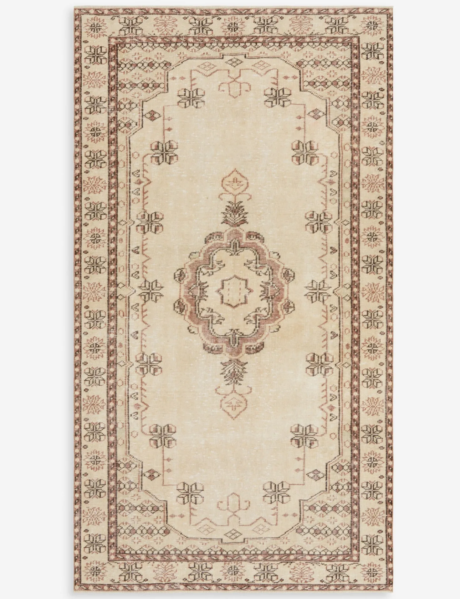 Vintage Turkish Hand-Knotted Wool Rug No. 294, 4'10" x 8'11"