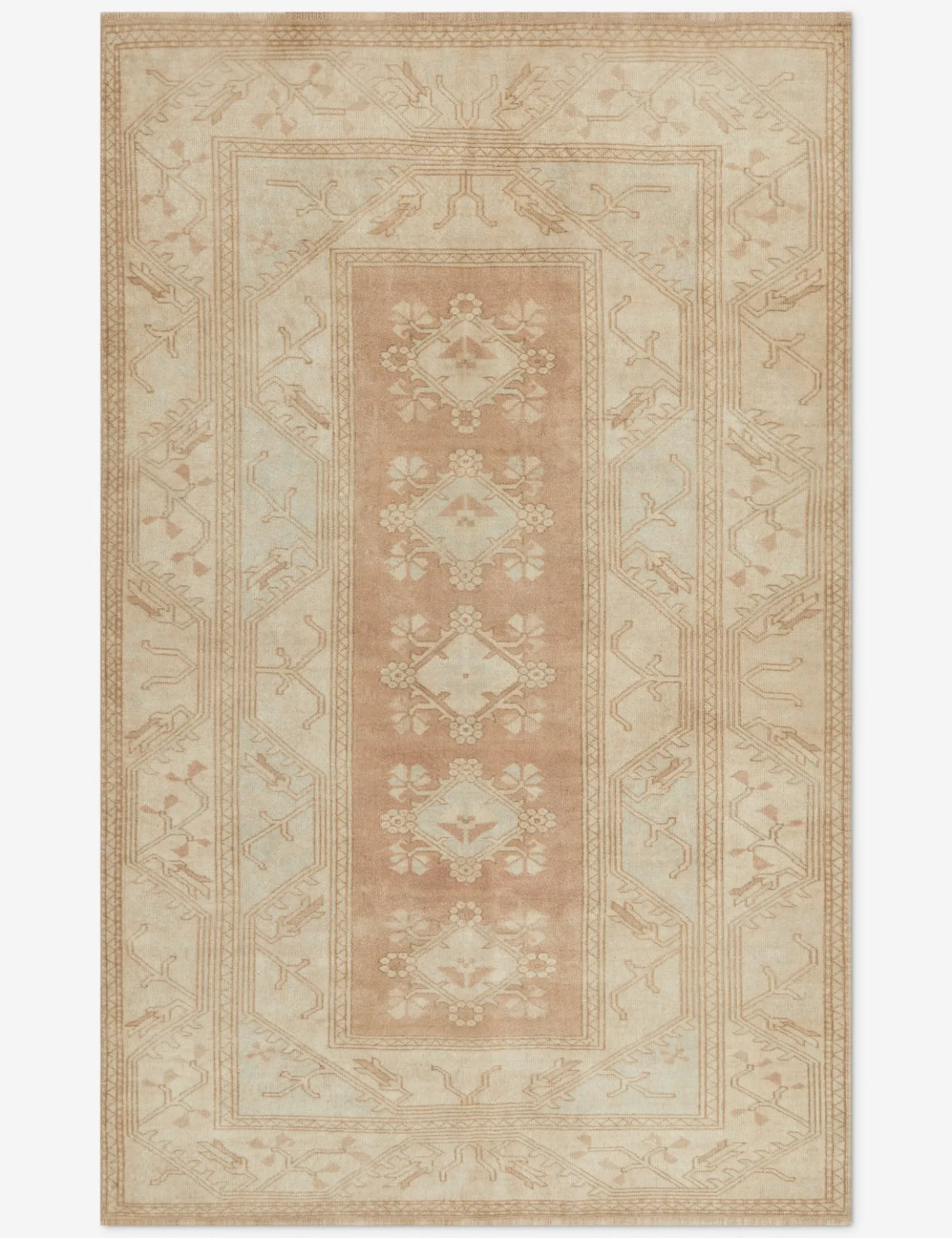 Vintage Turkish Hand-Knotted Wool Rug No. 320, 5'3" x 8'2"