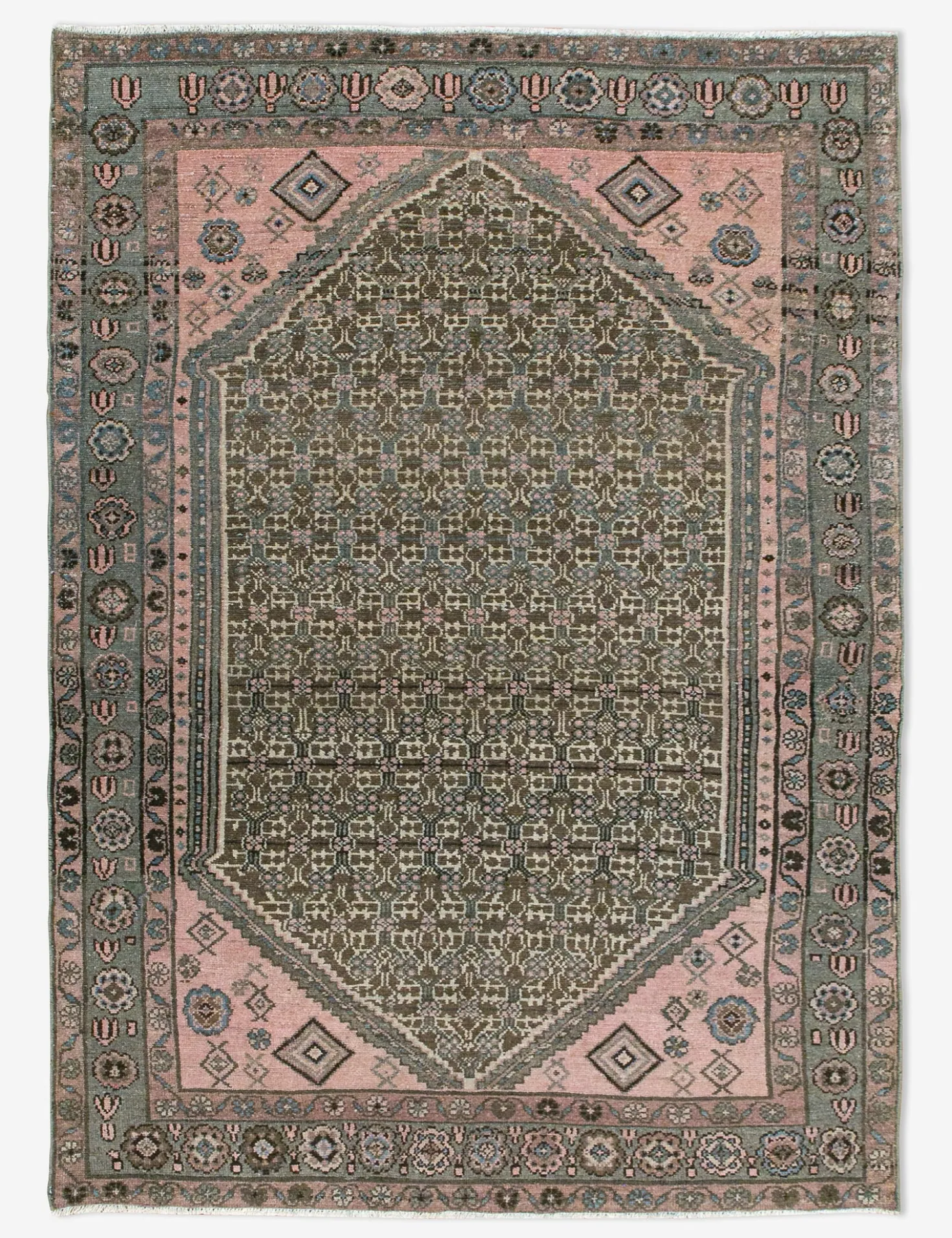 Vintage Turkish Hand-Knotted Wool Rug No. 450, 4'1" x 6'5"