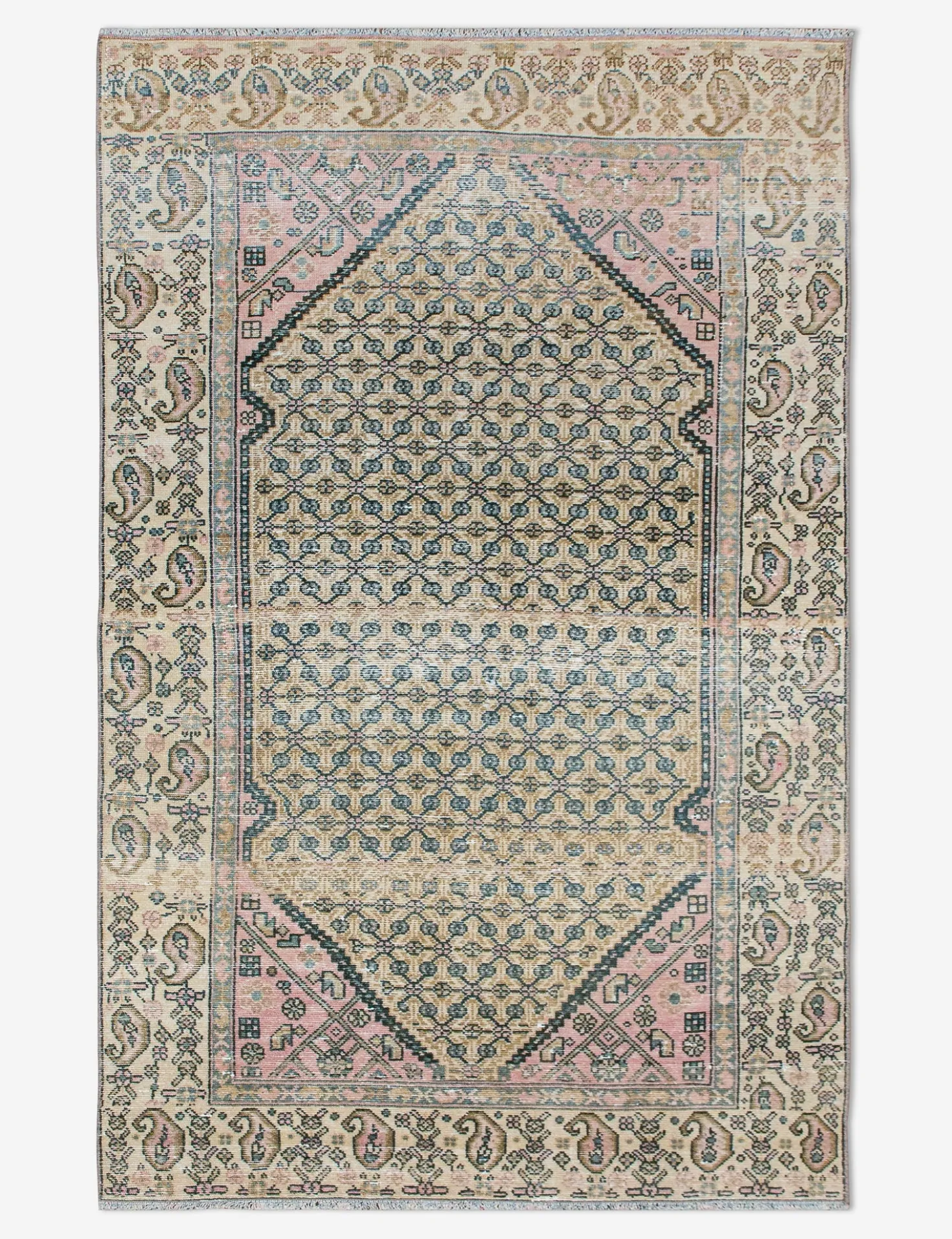 Vintage Turkish Hand-Knotted Wool Rug No. 449, 3'10" x 6'7"