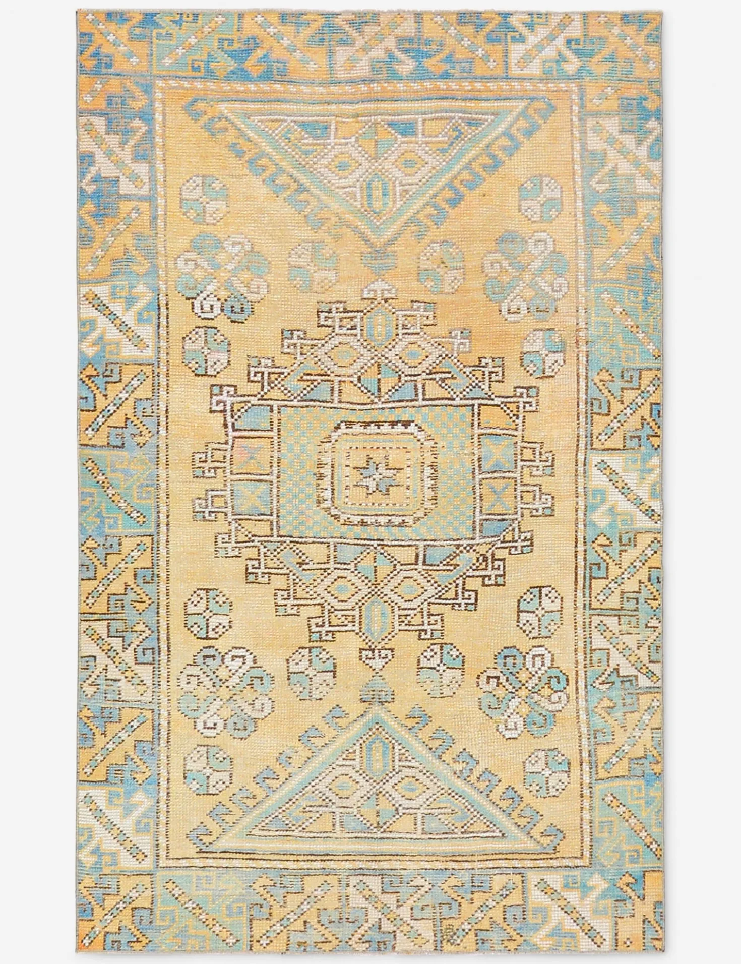 Vintage Turkish Hand-Knotted Wool Rug No. 522, 3' 8" X 5' 10"