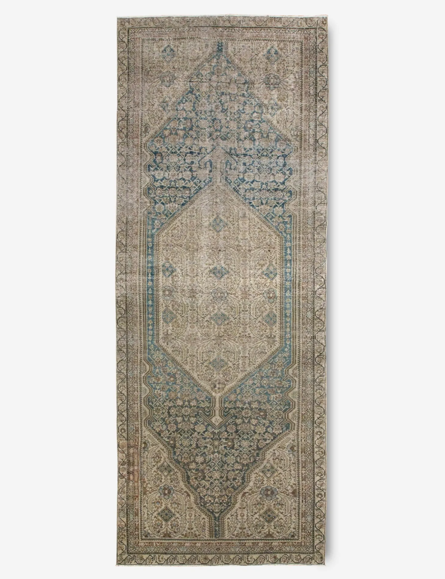 Vintage Turkish Hand-Knotted Wool Rug No. 373, 5'5" x 14'10"