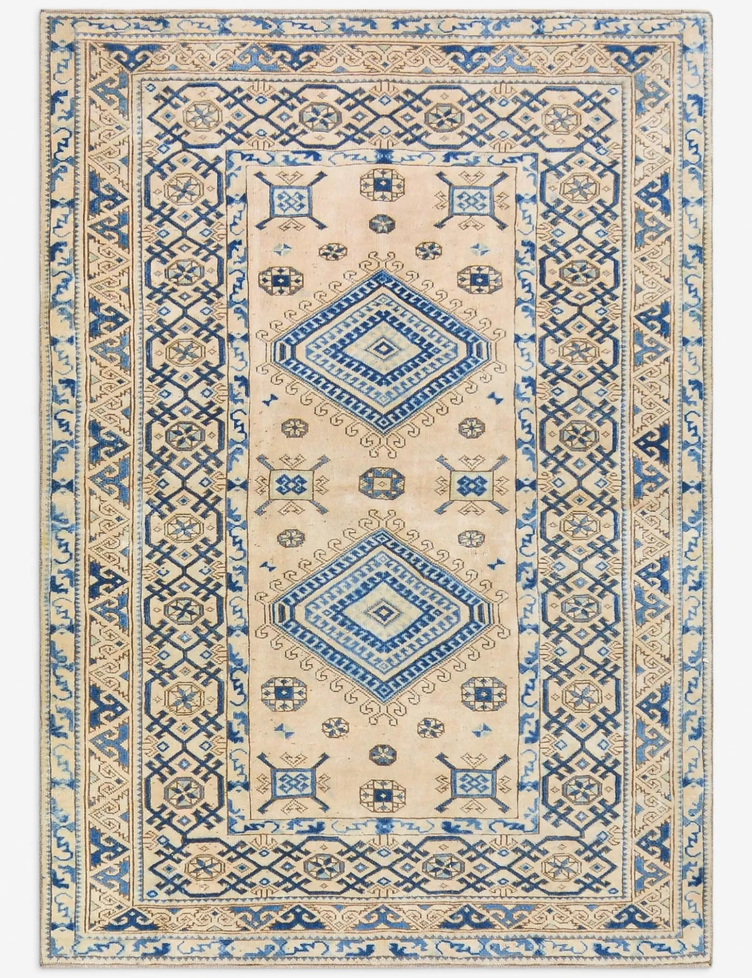 Vintage Turkish Hand-Knotted Wool Rug No. 515, 4' 10" x 6' 9"