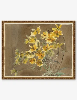 Yellow/Orange Flower with Border Print by Hannah Borger Overbeck
