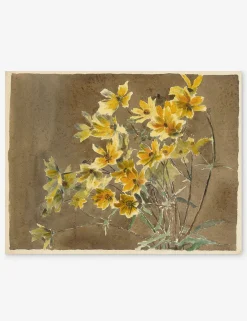 Yellow/Orange Flower with Border Print by Hannah Borger Overbeck